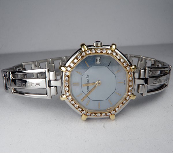 ng h Gerald Genta 18k Diamond Bezel G2850.7 Quartz ch nh h ng